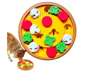 Brightkins Casse-tête Distributeur de friandises pour Chiens en Forme de Pizza, Jeu interactif, antidérapant, favorise la Stimulation intellectuelle, Permet de ralentir Les Prises Alimentaires