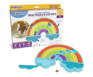Brightkins Puzzle apaisant Arc-en-Ciel - Planche de Puzzle d'extérieur - Jouets interactifs pour Chien - Anniversaire - Gamelles d'enrichissement - Dentition et Mastication pour Chiot - Mangeoire