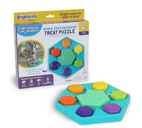 Brightkins Spin & Seek Puzzle Hexagonal à friandises interactif pour Chien, Jouet Puzzle pour Chien, Distributeur de friandises à libération Lente