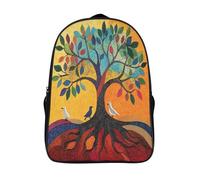 Brightly Colored Banyan Arbres, Birds Sac À Dos D'école Style peinture à l'huile Imprimé 3D Sac À Unisexe Pour Enfants/étudiants/Adultes 16 inch