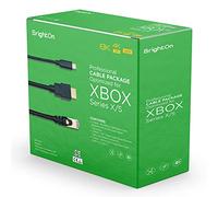 BrightOn Câble optimisé compatible avec Xbox Series X/S | Câble HDMI 2.1 HDR 8K noir 8K @ 60 Hz/4K @ 120 Hz | Câble Ethernet CAT 7 super haut débit | Charge rapide (USB A vers USB C) Câbles de 2