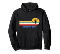 Brighton Utah Ski Ski Rétro Soleil Vintage Sunset Fun Sweat à Capuche