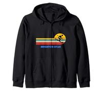 Brighton Utah Ski Ski Rétro Soleil Vintage Sunset Fun Sweat à Capuche