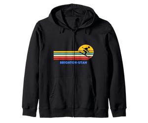 Brighton Utah Ski Ski Rétro Soleil Vintage Sunset Fun Sweat à Capuche