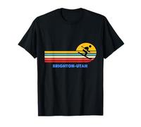 Brighton Utah Ski Ski Rétro Soleil Vintage Sunset Fun T-Shirt