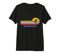 Brighton Utah Ski Ski Rétro Soleil Vintage Sunset Fun T-Shirt Haut de Gamme