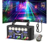 BrightWish Jeux de Lumière DJ Professionnel RGB avec Effets Stroboscopiques et Laser, Télécommande IR, Éclairage de Scène pour Soirée, Fête, Anniversaire, Bar, DJ, DMX 512, Lumière Disco, Laser DJ