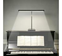 BrightWish Lampe LED pour Piano, 3 modes de couleur, 10 niveaux de luminosité réglables, alimentation USB, tube flexible à 360°, socle métallique stable, adaptée au piano, piano à queue et bureau