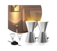 BrightWish LED Spot de Sol, LED Uplight Spot pour Éclairage Indirect, Lampe de sol pour Intérieur, Lampadaires 6W 3000K Blanc Chaud Avec Ampoule E14, Lampe sur pied avec Interrupteur Pied (2 paquet)