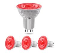 BrightWish Lot de 4 ampoules LED GU10 rouges 5 W non dimmable - Remplacement halogène GU10 pour éclairage décoratif et paysage