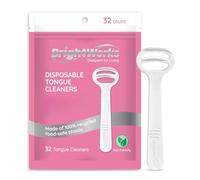 Brightworks Gratte-langue jetable pour adultes - 96 pièces - Nettoyeur de langue hygiénique pour une haleine fraîche - Plastique recyclé, nettoyeur de langue au design incurvé - Facile à transporter