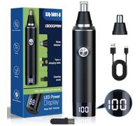 Brigin Tondeuse à poils de nez rechargeable, 2 en 1 pour homme et femme, rechargeable par USB indolore, étanchéité IPX7, épilation du visage, nettoyage facile, lames à double tranchant