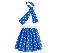 Brigitta Jupe et écharpe à pois pour filles, Bleu à pois blancs, 10-12 ans