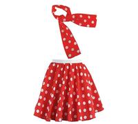 Brigitta Jupe et écharpe à pois pour filles, Rouge à pois blancs, 2-4 ans