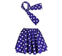 Brigitta Jupe et écharpe à pois pour filles, Violet à pois blancs, 10-12 ans