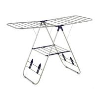 Brigros - Étendoir à Linge Pliable à Rabat, Grand et Robuste en Acier Inoxydable, étendoir à Linge pour intérieur et extérieur 148 x 61 x 125 cm, sèche-Serviettes