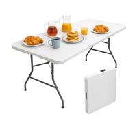 Brigros - Table Pliante de Jardin Parfaite comme Table de Camping, Buffet, Cuisine | Tables Pliantes avec poignée Gain de Place (180 x 70 x 74)