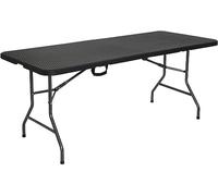 Brigros - Table Pliante de Jardin Parfaite comme Table de Camping, Buffet, Cuisine | Tables Pliantes avec poignée Gain de Place (Noir 180 x 74 x 74 x 74)