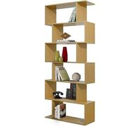 Brigros WeHome Bibliothèque Murale Verticale 6 étagères bibliothèque Peu encombrant Design Moderne 80 x 192 x 25 cm Structure en Bois mélaminé épaisseur 15 mm Panneau arrière Absent (chêne)