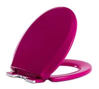 Brigtviee Abattant WC en PP, Lunette WC avec Frein de Chute, Siège de WC avec Dégagement Rapide pour Facile à Nettoyer, Couvercle WC en Forme O, Lunette de Toilette en PP,Rose Red,36x41cm
