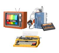 Brihappen Ensemble de Blocs de Construction pour Lecteur CD TV rétro Machine à écrire,modèle Vintage à Collectionner pour décorer Un Bureau, Cadeaux créatifs pour Adultes et Enfants (660 pièces)