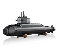 Brihappen Ensemble de blocs de construction pour sous-marin nu ire avec lumières pour adultes, modèle réduit de sous-marin nu ire militaire, jouets de construction de cuirassés à collectionner