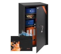 Brihard Business XXL Coffre-Fort à clé - Grand Coffre-Fort 73x40x36cm - Serrure à clé Coffre Fort - Qualité supérieure Stockage, 2X étagères Ajustables