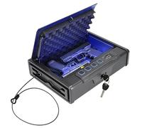 Brihard Coffre-fort biométrique à empreintes digitales compact avec touches éclairées - Coffre-fort antirouille pour armes, argent et bijoux, idéal pour la voiture et les voyages