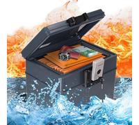 Brihard Coffre-Fort Portable Ignifuge 2037 A4 XXL - Coffre Sécurisé Étanche avec Serrure à Clé, Rangement Documents A4, Objets de Valeur H32.9×L40.7×P32.1cm