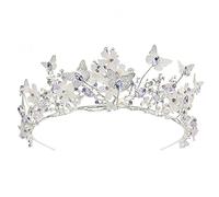 Brihasory Diadèmes dorés pour mariée, princesse royale en cristal, strass, fête costumée, Noël, Halloween, bal de fin d'année, pour femmes et filles, 5.9‘’Diameter×2.75‘’H, Strass