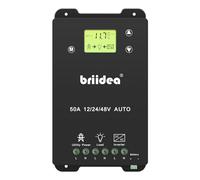 briidea Commutateur de Transfert Automatique, 50 A 5500 W ATS Double contrôleur d'alimentation pour systèmes éoliens solaires Hors réseau DC 12 V 24 V 48 V AC 110 V 220 V Noir
