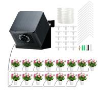 Briidea Système d'irrigation solaire, système d'irrigation de jardin, énergie solaire, avec tuyau de 9,14 m et 15, plusieurs modes de temps, arrosez vos plantes régulièrement et quantitativement