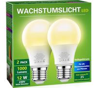 Briignite Lampe Horticole, LED Horticole Spectre Complet, E27 Lampes de Croissance Horticoles, Lampe de Culture, 12W(100W Équivalente), Angle Lumineuse 180°, Convient aux Plantes d'intérieur