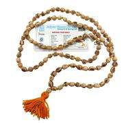 BRIJ HAAT Mala en bois de basilic sacré, 108 + 1 perles, collier de prière japonais hindou pour la méditation, Standard, Perles Tulsi, Pas de pierre précieuse