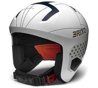 Briko Helmet Adulte Unisexe, Shiny White-Tangaroa Blue-Gold, M