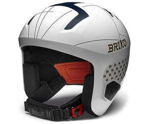 Briko Helmet Jeunesse Unisexe, Shiny White-Tangaroa Blue-Gold, XS