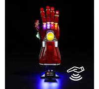 BRIKSMAX 76223 Lumière LED pour gant Iron Mans Nano (version avec interrupteur à capteur d'essuyage à main) - Compatible avec le modèle de blocs de construction Marvel - Sans kit Lego