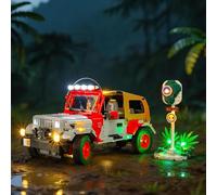 BRIKSMAX Éclairage LED pour LEGO Jurassic World Jurassic Park Jeep Wrangler 77984 - Kit de lumière compatible pour briques de construction - Sans kit Lego - Lumière décorative de qualité supérieure