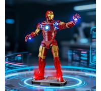 BRIKSMAX Kit d’éclairage à LED pour Lego 76344 Iron Man Mark 3 (Version Mise à Niveau) - Compatible with Lego Super Heroes Marvel Blocs de Construction Modèle- Pas inclure l’Ensemble Lego