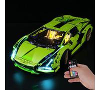 BRIKSMAX Kit de LED pour Lego Lamborghini Sián FKP 37,Compatible avec la Maquette Lego 42115, La Maquette de Construction n'est Pas Incluse (Version de la Télécommande)…