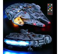 BRIKSMAX Kit de LED Version de Mise à Jour pour Lego Star Wars Faucon Millenium,Compatible avec la Maquette Lego 75257, La Maquette de Construction n'est Pas Incluse