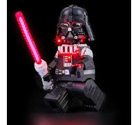 BRIKSMAX Kit d'éclairage 2.0 compatible avec Lego Star Wars Up-Scaled Dark Vador Minifigure 75461 - Kits d'éclairage LED originaux (accessoires uniquement) pour affichage, cadeaux et collectionneurs