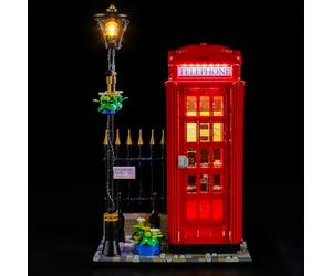 BRIKSMAX Kit d'éclairage LED pour cabine téléphonique Lego-21347 Rouge Londres - Compatible avec kit de construction Lego Ideas - Ensemble Lego non inclus