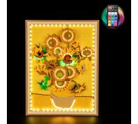 BRIKSMAX Kit d'éclairage pour Lego-31215 Tournesols de Vincent Van Gogh (Version avec télécommande - Éclairage LED compatible avec le set de construction Lego Art - Set Lego non inclus)