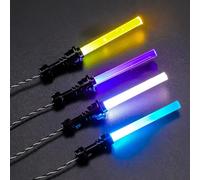 BRIKSMAX Kit sabre laser à LED 4 couleurs pour figurines LEGO Star Wars, câble de 30 cm avec extensions modulaires de 15/30/50 cm, éclairage multicolore pour vitrines et bureaux (sans minifigurine)