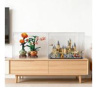 BRIKSMAX Lot de 2 Vitrines d'affichage pour Lego 76419 10369 10368 Château de Poudlard et ses alentours, Vitrine résistante à la poussière avec coins de protection (36 x 27 x 27 cm)