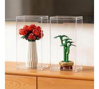BRIKSMAX Lot de 2 vitrines transparentes pour collection Lego Botanical 25 x 25 x 28 cm pour Lego Plum Blossom 10369, Mini Orchidée 10343, Lucky Bamboo 10344, Hibiscus 10372, etc.