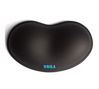 BRILA Repose-poignet ergonomique en silicone pour souris - Gel de silice rafraîchissant - Cuir synthétique - Pour le travail de bureau et l'ordinateur portable - Pour jeux informatiques