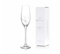 Brilant Romantic Passion Flûtes à champagne avec cristaux Swarovski - Cœurs gravés - Design minimaliste - Flûtes à champagne pour mariage - Verres à champagne pour apéritif pour occasions spéciales 1
