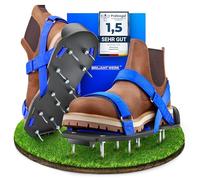 Briliantwerk® Chaussures à clous avec fermeture Velcro - Pour aérer la pelouse ou comme chaussures de chape - Chaussures aératrices de pelouse parfaites - L'aérateur de gazon idéal (une longueur de
